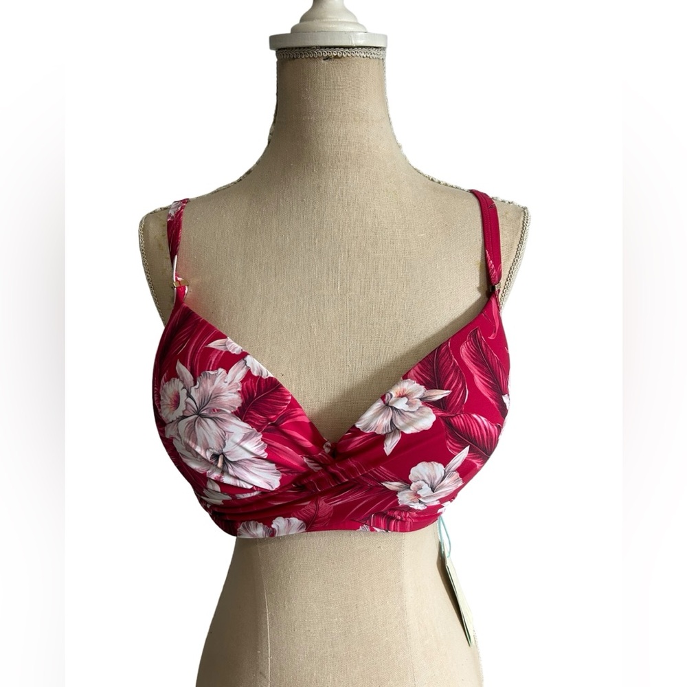 Sea Level Swim Tropicale Cross Front Bikini TOP NWT Size 10 - Picture 2 of 14